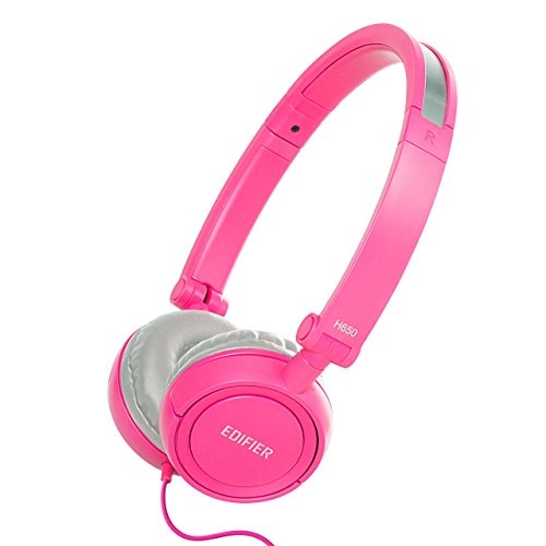 Edifier H650 Hi-Fi On-Ear Headphones - Noise-isolating Foldable and Lightweight Headphone - Fit Adults and Kids - Pink