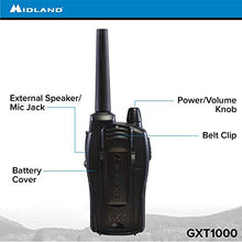 Load image into Gallery viewer, Midland - GXT1000VP4, 50 Channel GMRS Two-Way Radio - Up to 36 Mile Range Walkie Talkie, 142 Privacy Codes, Waterproof, NOAA Weather Scan + Alert (Pair Pack) (Black/Silver)
