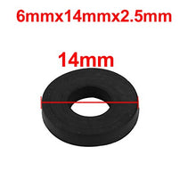 Load image into Gallery viewer, uxcell 20pcs Black Rubber Round Flat Washer Assortment Size 6x14x2.5mm Flat Washer
