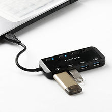 Load image into Gallery viewer, Multi USB Port Expander, LYFNLOVE Ultra Slim USB Hub 3.0, 4-Ports USB Splitter High-Speed USB Data Hub with Individual On/Off Power Switches for Laptop, Computer, PC, Thumb Driver and More

