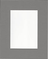 Pack of 5 8x10 Ocean Grey Picture Mats with White Core, for 4x6 Pictures