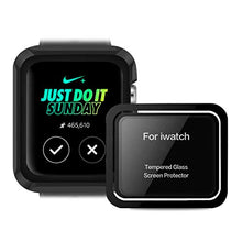 Load image into Gallery viewer, baozai Compatible with Apple Watch Screen Protector 42mm, Protective Case + Tempered Glass Screen Protector for Series 1/2/3, Black, 42mm
