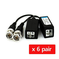 HDVD 6 Pairs Split Joint Mini CCTV BNC HD-CVI/TVI/AHD Passive Video Balun Transceiver (6 Pairs)