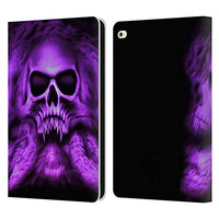 Head Case Designs Officially Licensed Rainer Kalwitz Trinity Violet Skulls Leather Book Wallet Case Cover Compatible with Apple iPad Air 2 (2014)