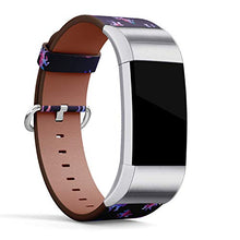 Load image into Gallery viewer, Replacement Leather Strap Printing Wristbands Compatible with Fitbit Charge 2 - Space Unicorns on a Dark Background
