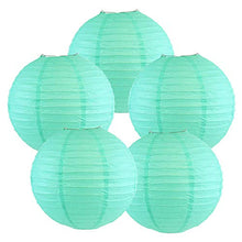 Load image into Gallery viewer, Just Artifacts 6-Inch Seafoam Chinese Japanese Paper Lanterns (Set of 5, Seafoam)
