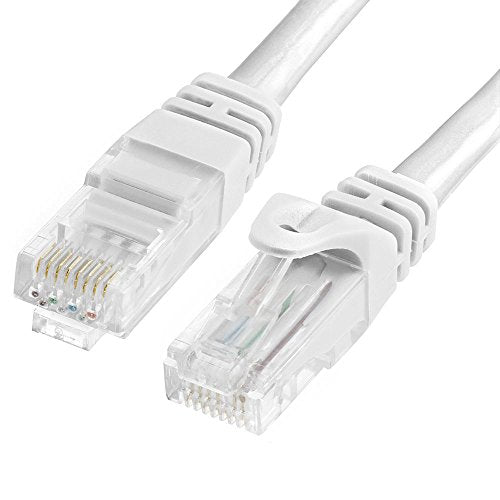 Cmple Cat6 Ethernet Cable 10Gbps - Computer Networking Cord with Gold-Plated RJ45 Connectors, 550MHz Cat6 Network Ethernet LAN Cable Supports Cat6, Cat5e, Cat5 Standards - 5 Feet White