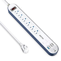 BESTEK Power Strip USB 3.0 Quick Charge, Surge Protector with 6-Outlet, 5V 6A 4 Smart USB Charging Ports, Long Bars 6Ft Heavy Duty Extension Power Cords, 500J, FCC ETL Listed