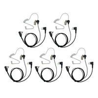 GoodQbuy 2 Pin PTT Mic Covert Acoustic Tube Earpiece Headset for Motorola Two-Way Radio RMM2050 GP300 CP200 PR400 CLS1110 (Pack of 5)