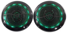 Load image into Gallery viewer, (4) Rockville RMC80LB 8&quot; 800w Black Marine Speakers w Multi Color LED + Remote
