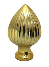 Load image into Gallery viewer, Royal Designs Ribbed Pear 2.25&quot; Lamp Finial for Lamp Shade, Polished Brass
