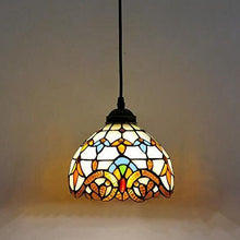 Load image into Gallery viewer, STGLIGHTING 1-Light H-Type Track Light Pendants 4.9 Feet Cord Tiffany Style Colorful Glass Shade Restaurant Chandelier Cecorative Chandelier Pendant Light Bulb Not Included
