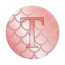 Load image into Gallery viewer, Mermaid Vibes Initial Letter T Sweet Coral Pink Monogram
