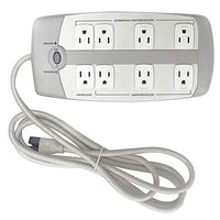 Surge Protector Outlet Strip, 8 ft, Gray