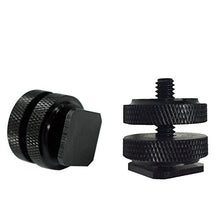 Load image into Gallery viewer, LimoStudio (4x) Mini Black Double Screw Angle 1/4&quot; Hot Shoe Mount Adapter Holder, AGG1804
