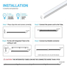 Load image into Gallery viewer, LEDMyplace 8 FT LED Shop Light Plug and Play Linkable 60W 5000K Frosted 7200 LM T8 Integrated LED Tube Lights 100-277 Volt for Garage Warehouse Shop ETL Listed (Pack of 4)
