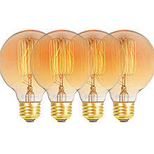 Load image into Gallery viewer, Basics Hardware Edison Light Bulb | Antique Vintage Style Light | Amber Warm Incandescent | (4 Globe Bulbs)

