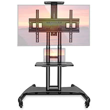 Load image into Gallery viewer, Mount Factory Rolling TV Cart Mobile TV Stand for 40-65 inch Flat Screen, LED, LCD, OLED, Plasma, Curved TV&#39;s - Universal Mount with Wheels
