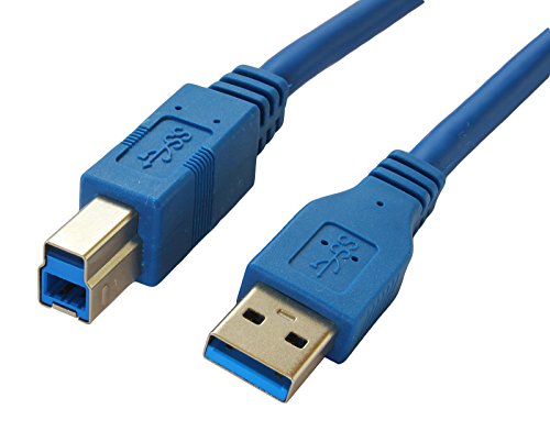 FastSun Premium Quality Blue 6FT 6Feet USB 3.0 A Male to B Male Cable Cord