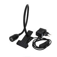 Aexit EU Plug Lighting fixtures and controls 1W 60 Degree Beam Angle 50cm Arm Cool White LED Clip Desk Lamp Black