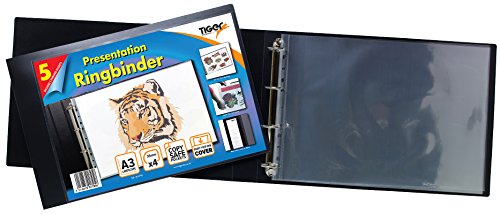 1 x A3 Black Flexi Cover Ringbinder Landscape Display Portfolio Presentation Book