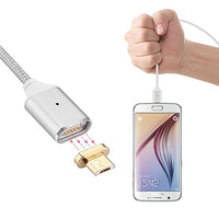 2.4A Micro USB Magnetic Data Sync Adapter Charging Cable for Android Samsung Silver