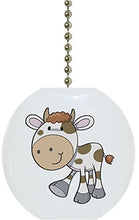 Load image into Gallery viewer, Spotted Cow Farm Animal Solid Ceramic Fan Pull
