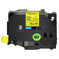 Nineleaf 1 PK Black on Yellow Label-Making Tape Heat Shrinkable Tape Compatible for Brother P-Touch HSe-651 HSe651 HS651 HS-651 23.6mm 0.93