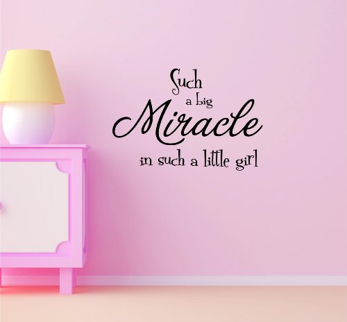Such a big miracle in such a little girl Vinyl Decal Matte Black Decor Decal Skin Sticker Laptop