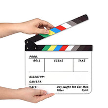 Load image into Gallery viewer, AFAITH Professional Studio Camera Photography Film Director&#39;s Clapper Board Film Slate Video Acrylic Dry Erase Director Film Clapboard Clapperboard (9.85x11.8 inch) with Color Sticks SA009
