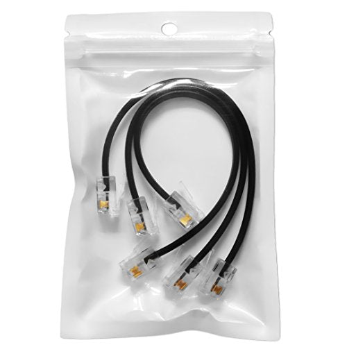 3 Pack) 6 Inch Short Telephone Cable RJ11 Male to Male, 6P4C Phone