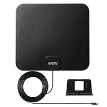 Load image into Gallery viewer, ANTV 30 Miles Long Range HDTV Antenna with Table Stand, 10ft High Performance Coaxial Cable, Ultra Thin Designed by USA, Crystal Clear Quality, Black, 1-Pack
