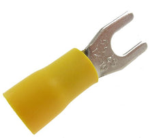 Load image into Gallery viewer, (25) Wire Spade Fork Connector Yellow Vinyl Terminal #8 Fast Free USA Shipping
