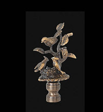 Load image into Gallery viewer, B&amp;P Lamp Birds On Branch Brass Finial, 2 7/8 Inch Ht, 1/4-27 Tap
