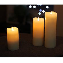 Load image into Gallery viewer, 3D Moving Flame Led Candle With Timer, Pillar Flamless Candle for Christmas Decoration, 3x5 Inch, Ivory
