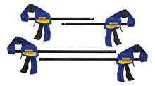 Load image into Gallery viewer, IRWIN QUICK-GRIP Bar Clamp, One-Handed, Mini, 6-Inch (2), 12-Inch (2), 4-Pack (1964748)
