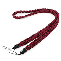 Wolven Braided 550lb Paracord Camera Neck Shoulder Strap for All SLR/DSLR/Mirrorless/Instant Camera, Red