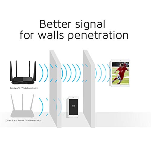 Tenda AC6 Smart WiFi Router Gigabit Wireless Internet Dual Band Black  MU-MIMO