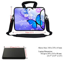 Load image into Gallery viewer, Meffort Inc 11.6 12 Inch Neoprene Laptop Bag with Extra Side Pocket &amp; Shoulder Strap Fits 10 to 12 Inch Size Notebook Computer - Blue Purple Butterfly
