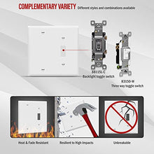 Load image into Gallery viewer, ENERLITES Combination Toggle Switch/Blank Device Wall Plate, Standard Size, 2-Gang 4.5&quot; x 4.57 Light Switch Cover, Polycarbonate Thermoplastic, UL Listed, 880111-W, White
