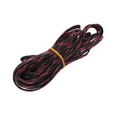 Load image into Gallery viewer, Aexit 6mm Dia Tube Fittings Tight Braided PET Expandable Sleeving Cable Wrap Sheath Black Pink Microbore Tubing Connectors 5M Length
