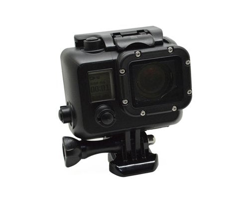 Low-profile Black 131' 30m Waterproof Housing Dive Underwater Protective Replacement Case with Quick Release Buckle and Screw for GoPro Black Silver White Edition Hero 3, Hero 3+, Hero 3 Plus, Hero 4