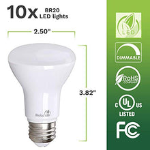 Load image into Gallery viewer, Bioluz LED 10 Pack 90 CRI R20 BR20 LED Bulb 3000K Bright Soft White 6W = 50 Watt Replacement 540 Lumen Indoor/Outdoor UL Listed CEC Title 20 Compliant (Pack of 10)
