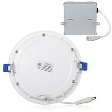 Load image into Gallery viewer, Maxxima 6 in. Dimmable Slim Round LED Downlight, Flat Panel Light Fixture, Recessed Retrofit, 1050 Lumens, Warm White 2700K, 14 Watt, Junction Box Included
