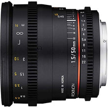 Load image into Gallery viewer, Rokinon DS50M-MFT Cine DS 50 mm T1.5 AS IF UMC Full Frame Cine Lens for Olympus &amp; Panasonic Micro Four Thirds

