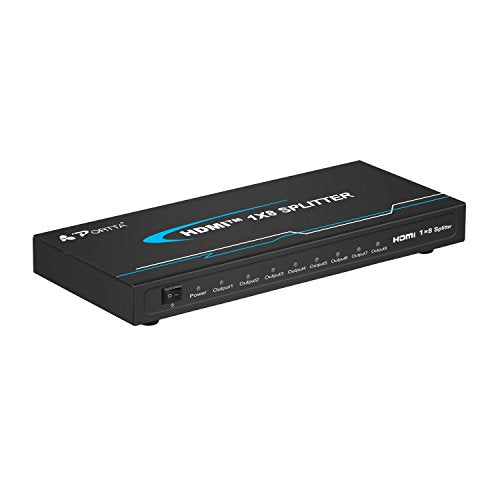 PORTTA 8-Port (1x8) HDMI 1.3 Amplified Powered Splitter/Signal Distributor - Ver 1.3 Full HD 1080P, Deep Color, HD Audio