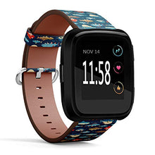 Load image into Gallery viewer, Replacement Leather Strap Printing Wristbands Compatible with Fitbit Versa - Underwater Sea Fishes Pattern
