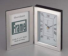 Load image into Gallery viewer, Creative Gifts Silhouette Hinged Clock with Frame in Silver
