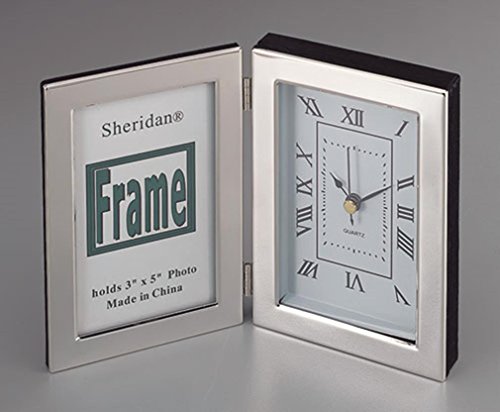 Creative Gifts Silhouette Hinged Clock with Frame in Silver