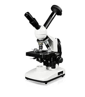 Vision Scientific VME0015-CXT-100-LD-DG3.0-E2 Dual View Compound Microscope, 10x WF & 20x WF Eyepieces, 40x2000x Magnification, LED Illumination, 1.25 NA Abbe Condenser,3.0MP Digital Eyepiece Camera